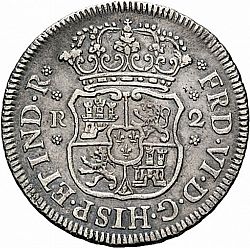 Large Obverse for 2 Reales 1754 coin
