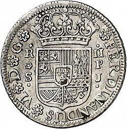 Large Obverse for 2 Reales 1754 coin