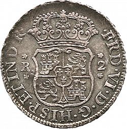 Large Obverse for 2 Reales 1757 coin