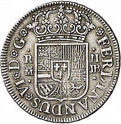 Large Obverse for 2 Reales 1759 coin