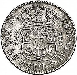 Large Obverse for 2 Reales 1759 coin