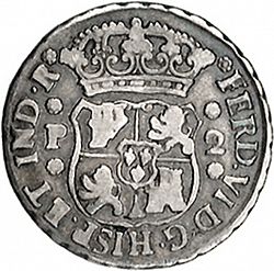 Large Obverse for 2 Reales 1759 coin