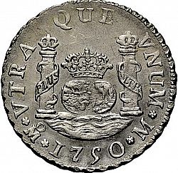 Large Reverse for 2 Reales 1750 coin