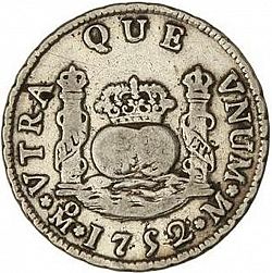 Large Reverse for 2 Reales 1752 coin
