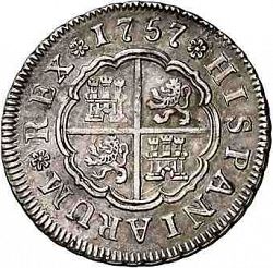 Large Reverse for 2 Reales 1757 coin