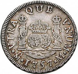 Large Reverse for 2 Reales 1757 coin