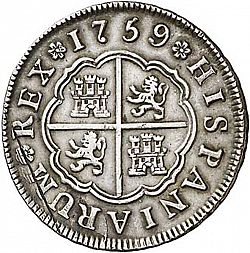 Large Reverse for 2 Reales 1759 coin