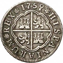 Large Reverse for 2 Reales 1759 coin