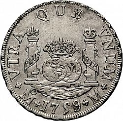 Large Reverse for 2 Reales 1759 coin