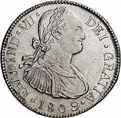 Large Obverse for 2 Reales 1809 coin