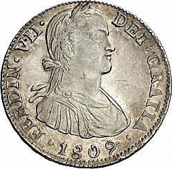 Large Obverse for 2 Reales 1809 coin