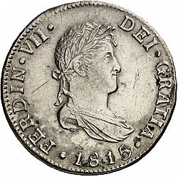 Large Obverse for 2 Reales 1815 coin