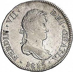 Large Obverse for 2 Reales 1815 coin