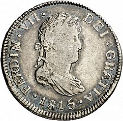 Large Obverse for 2 Reales 1815 coin