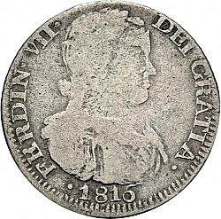 Large Obverse for 2 Reales 1816 coin