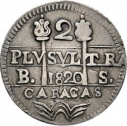 Large Obverse for 2 Reales 1820 coin