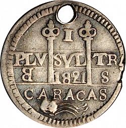 Large Obverse for 2 Reales 1821 coin