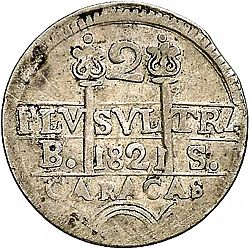 Large Obverse for 2 Reales 1821 coin