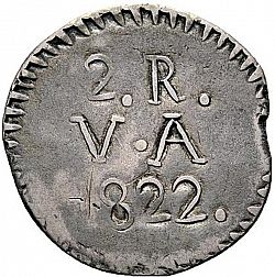 Large Obverse for 2 Reales 1822 coin