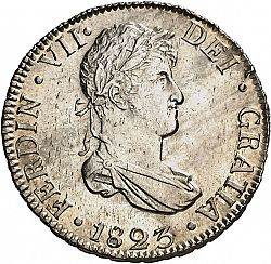 Large Obverse for 2 Reales 1823 coin