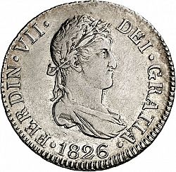 Large Obverse for 2 Reales 1826 coin