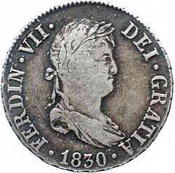 Large Obverse for 2 Reales 1830 coin