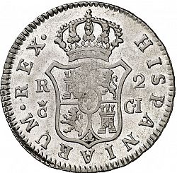 Large Reverse for 2 Reales 1810 coin