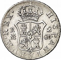 Large Reverse for 2 Reales 1814 coin