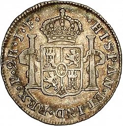 Large Reverse for 2 Reales 1814 coin