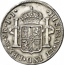 Large Reverse for 2 Reales 1815 coin