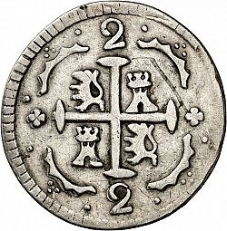 Large Reverse for 2 Reales 1818 coin