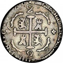 Large Reverse for 2 Reales 1818 coin