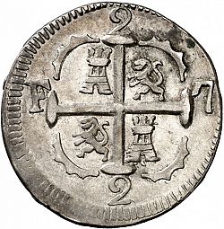 Large Reverse for 2 Reales 1819 coin