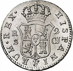 Large Reverse for 2 Reales 1820 coin