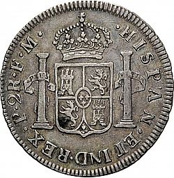 Large Reverse for 2 Reales 1820 coin