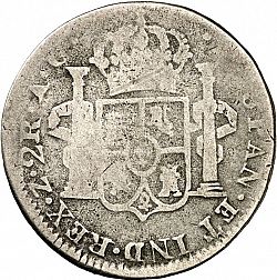 Large Reverse for 2 Reales 1821 coin