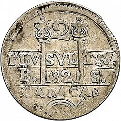 Large Reverse for 2 Reales 1821 coin