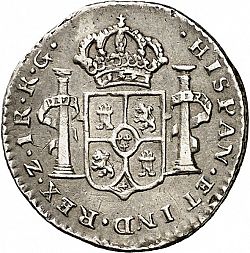 Large Reverse for 2 Reales 1822 coin