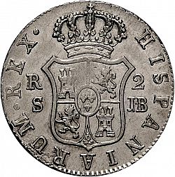 Large Reverse for 2 Reales 1828 coin