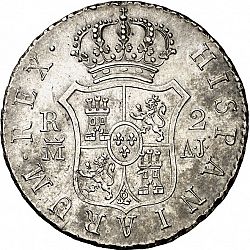 Large Reverse for 2 Reales 1829 coin