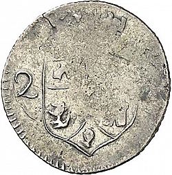 Large Reverse for 2 Reales N/D coin