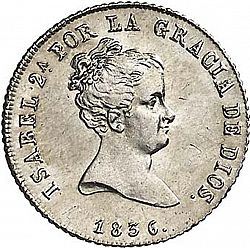 Large Obverse for 2 Reales 1836 coin