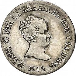 Large Obverse for 2 Reales 1842 coin