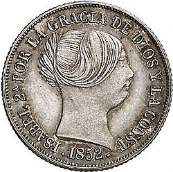 Large Obverse for 2 Reales 1852 coin