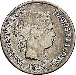 Large Obverse for 2 Reales 1858 coin