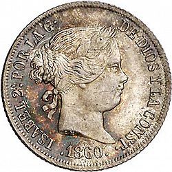 Large Obverse for 2 Reales 1860 coin