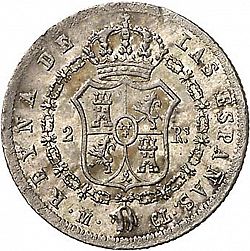 Large Reverse for 2 Reales 1842 coin