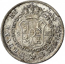 Large Reverse for 2 Reales 1847 coin