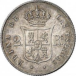 Large Reverse for 2 Reales 1852 coin