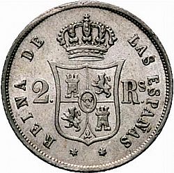 Large Reverse for 2 Reales 1852 coin